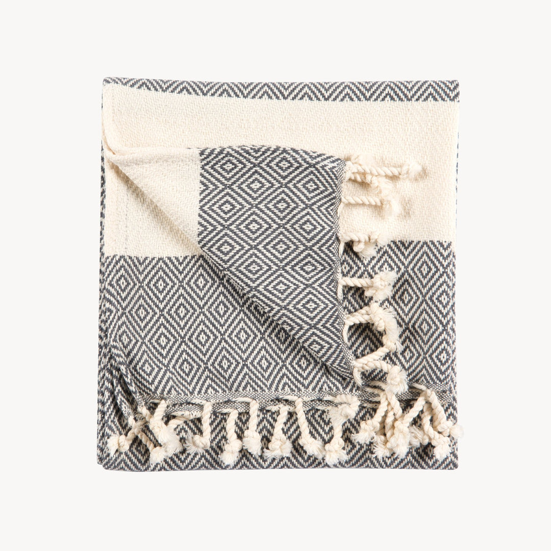 Turkish Hand Towel - Diamond - Carbon