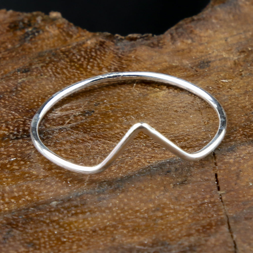 Thai V-Shaped Silver Ring