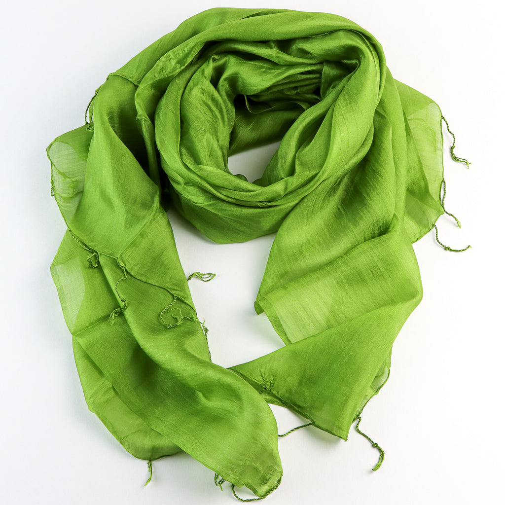 Vietnamese Silk Scarf - Lime