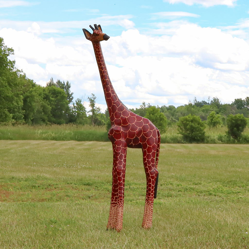 72" Jacaranda Wood Giraffe - Red