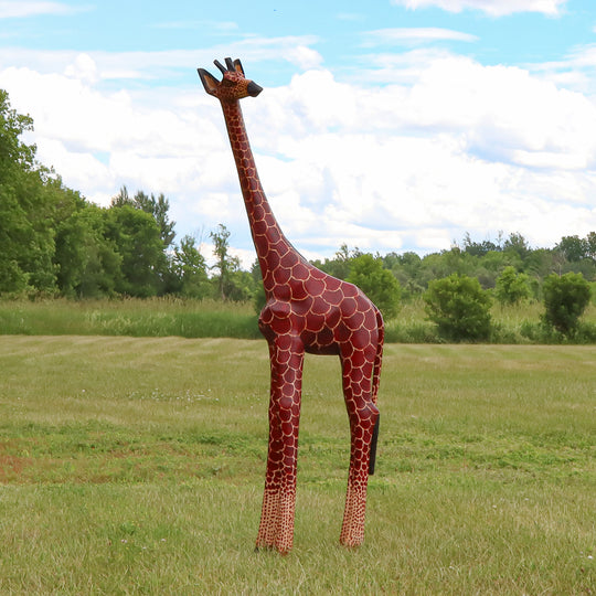 72" Jacaranda Wood Giraffe - Red