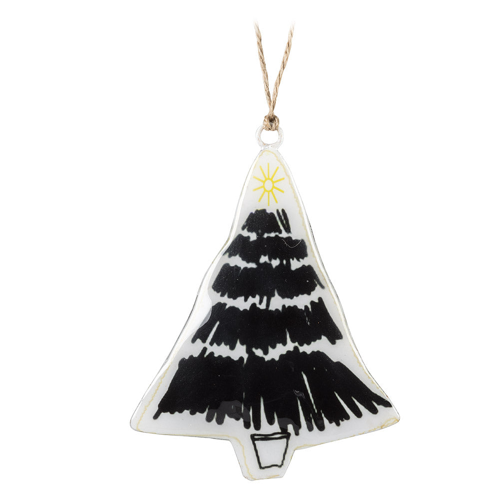 Modern Tree Ornament - Black/White
