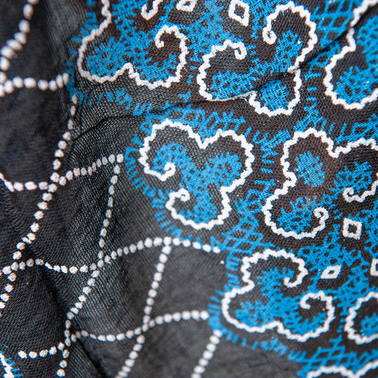 Patterned Scarf - Black/Blue