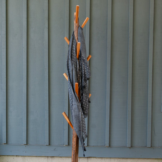 Silver Thread Cotton Scarf - Black