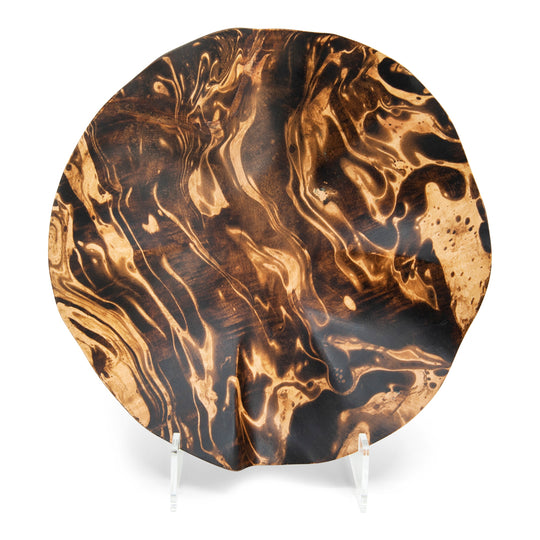 Mango Wood Flower Fruit Bowl - 12" (Old Wood)