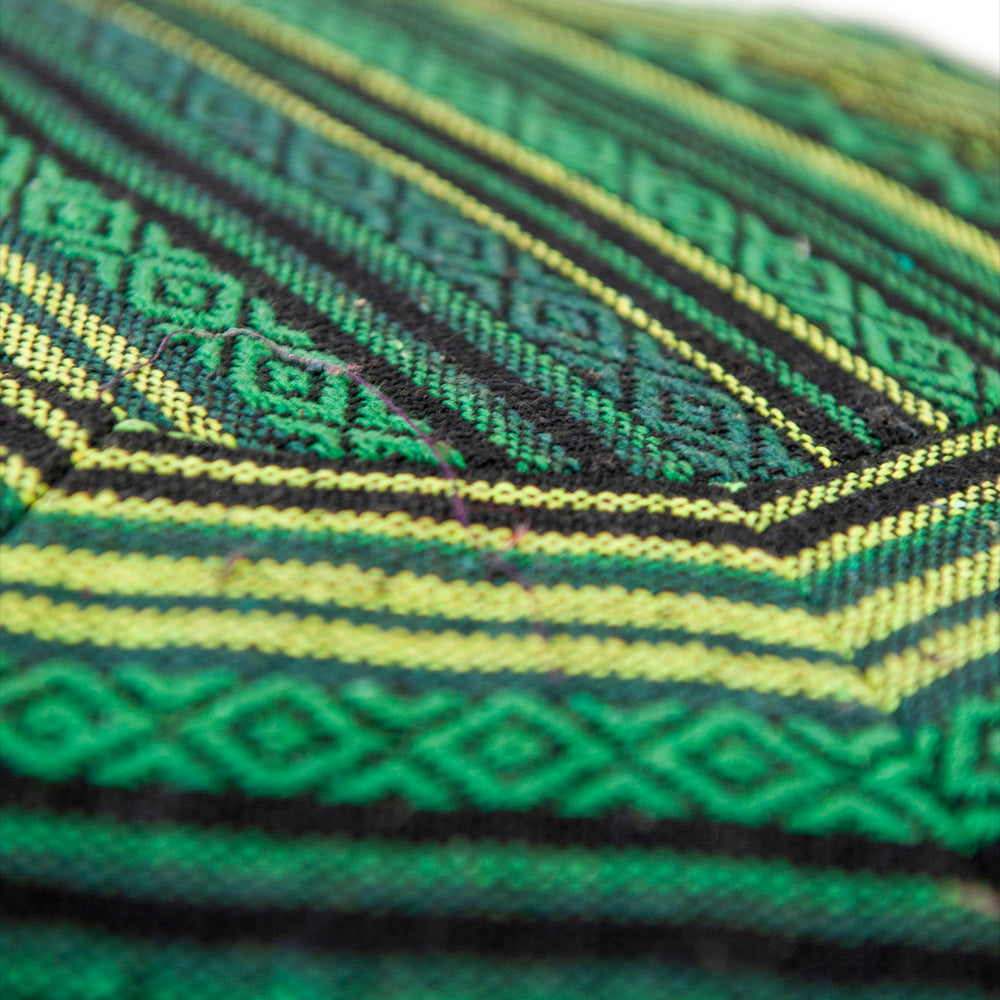 Cotton Weave Pouf - Forest Green