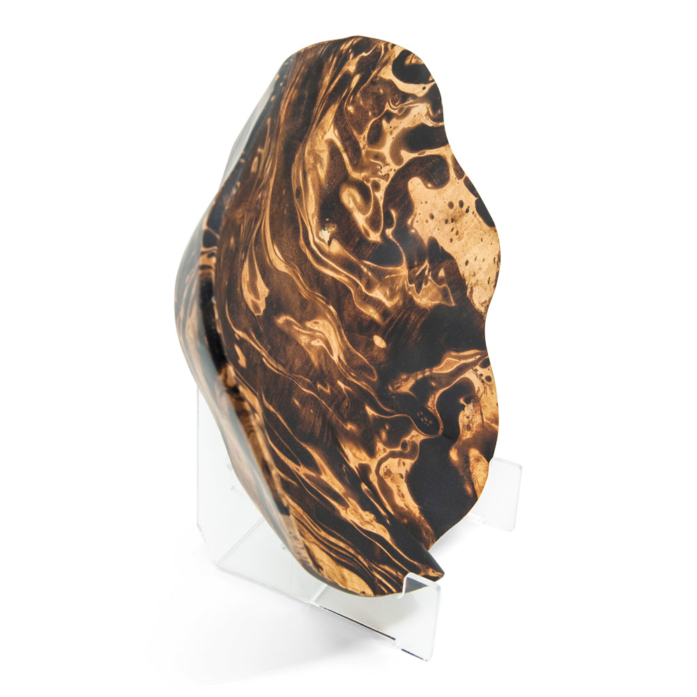 Mango Wood Flower Fruit Bowl - 12" (Old Wood)