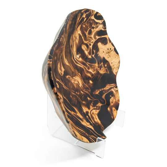 Mango Wood Flower Fruit Bowl - 12" (Old Wood)