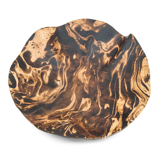 Mango Wood Flower Fruit Bowl - 12" (Old Wood)