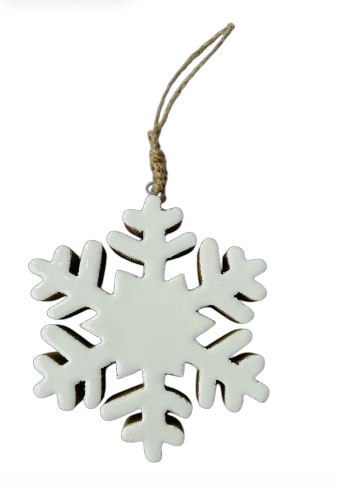 Snowflake Ornament with Star Middle Mango Wood