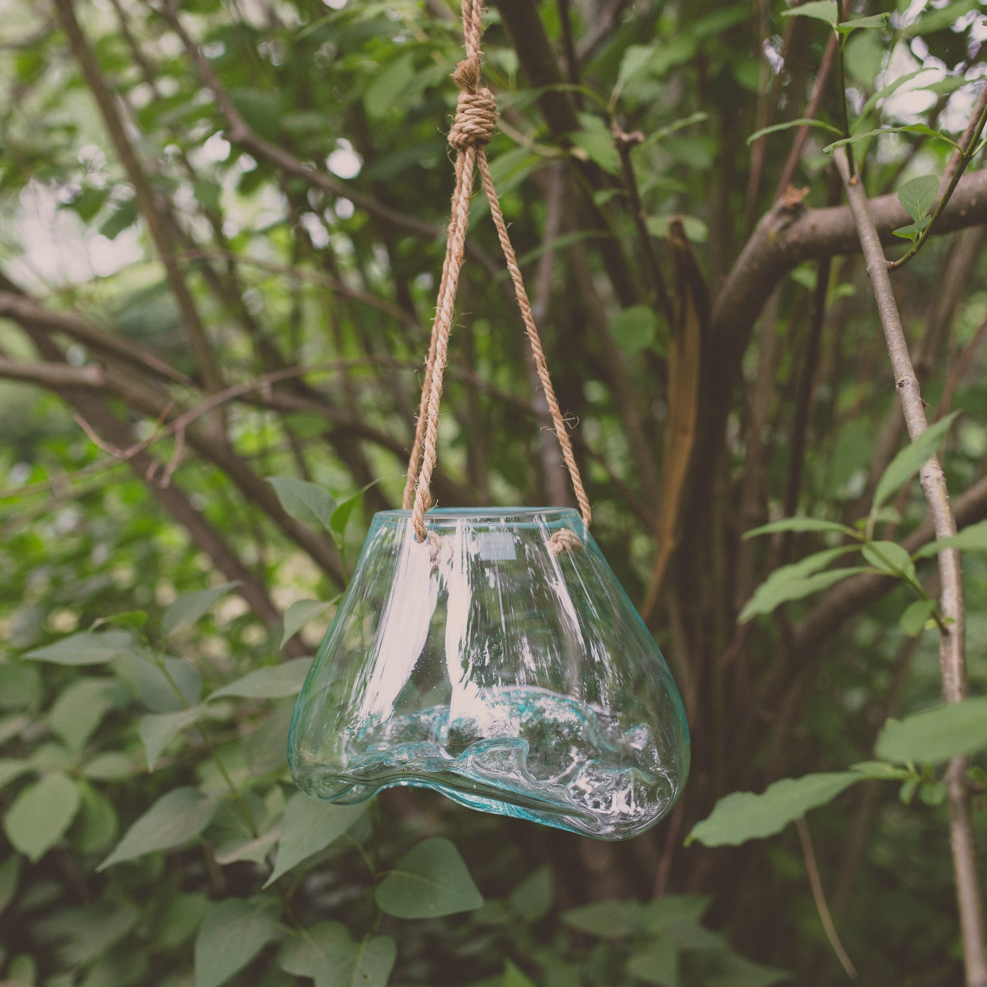 Hanging Blown Glass Bowl-Large