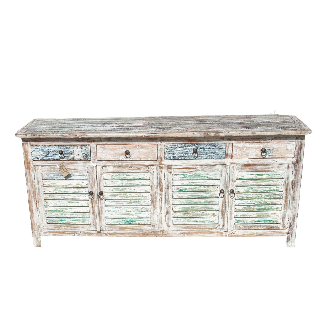 Table console en teck récupéré
