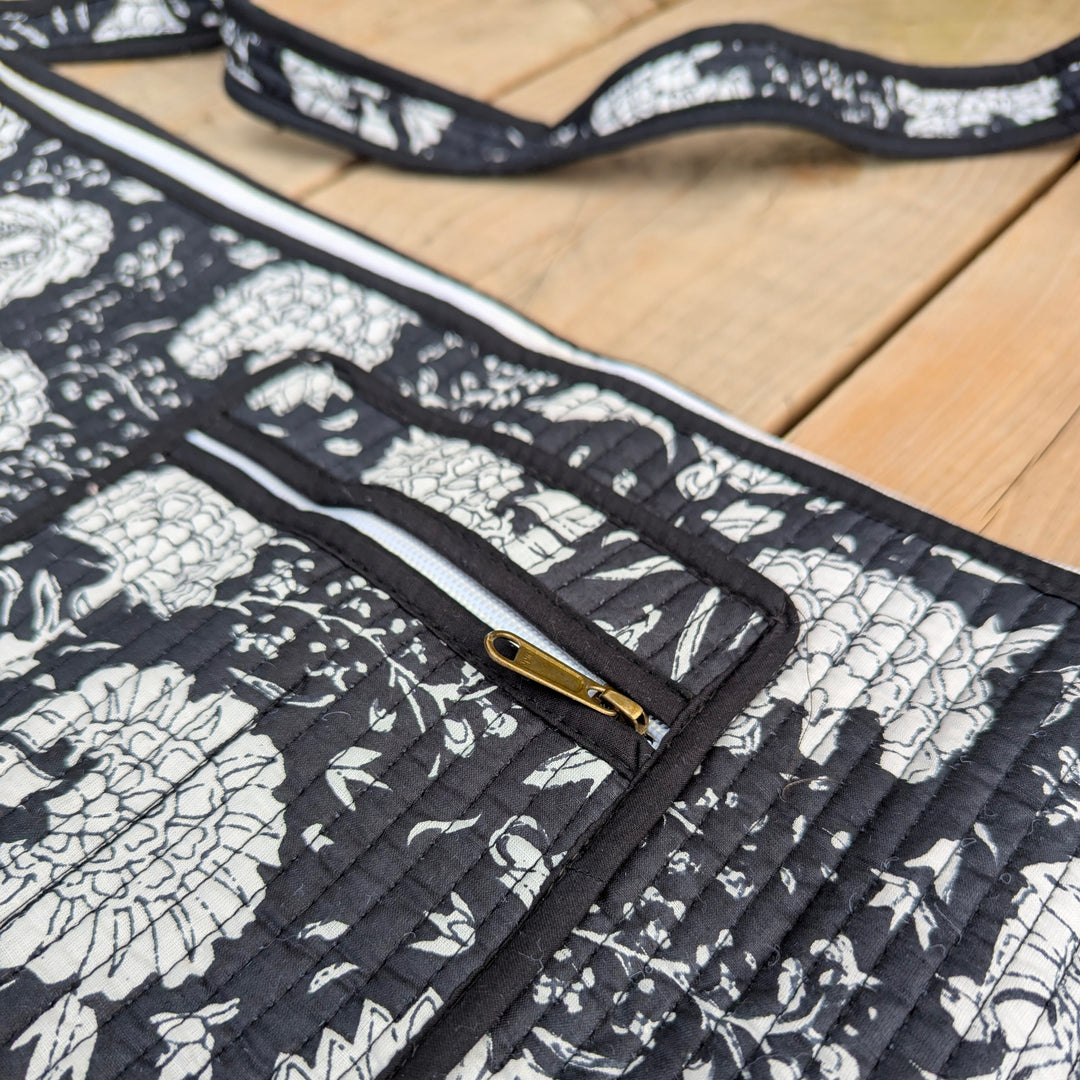Quilted Cotton Yoga Mat Bag
