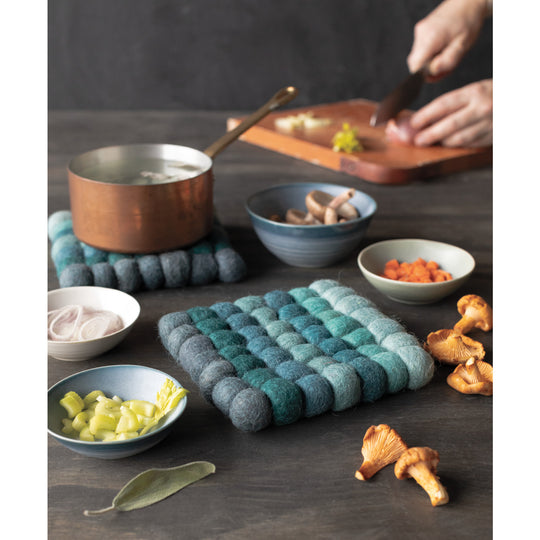 Lagoon Wool Felt Ball Trivet