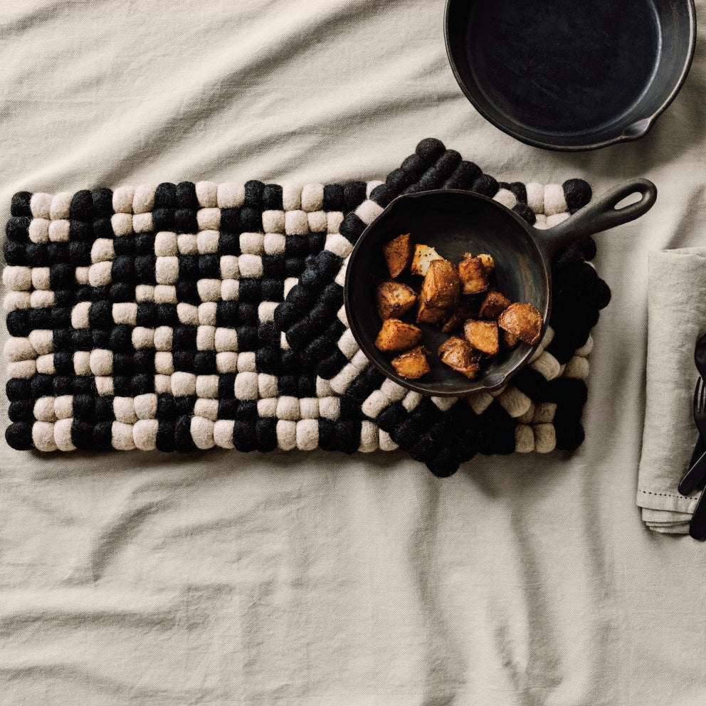 Ember Wool Felt Ball Trivet