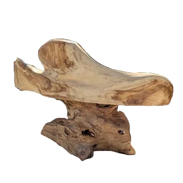 Teak Root Bench with Single Leg Base