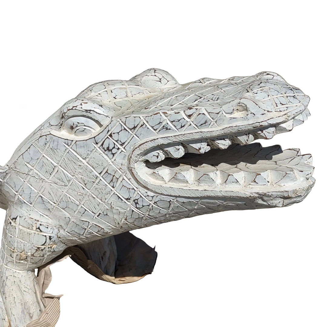 Long Tail Crocodile Reclaimed Teak Bench