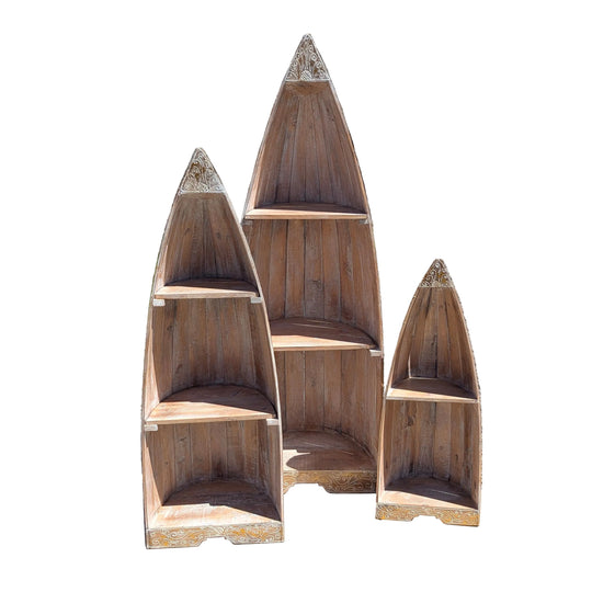 Boat Shelf Unit Albasia Wood