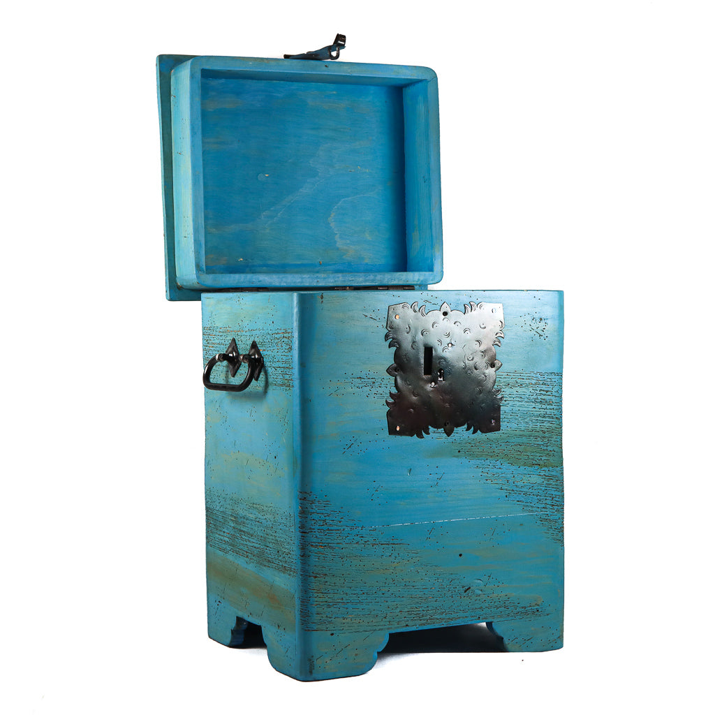 Locking Pine Wood Chest Cabinet