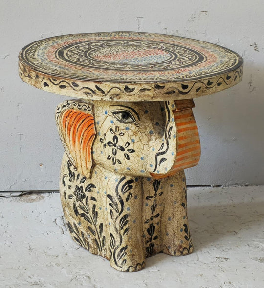 Rajasthani Style Mango Wood Elephant Stool