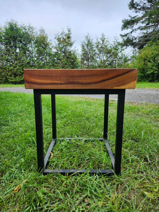 Sono Wood Block Stool with Iron Legs