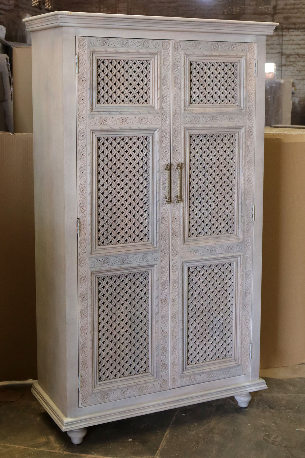 Rustic Mango Wood Armoire Cabinet