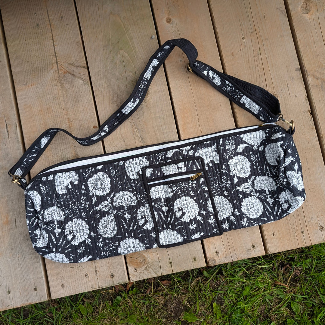 Quilted Cotton Yoga Mat Bag