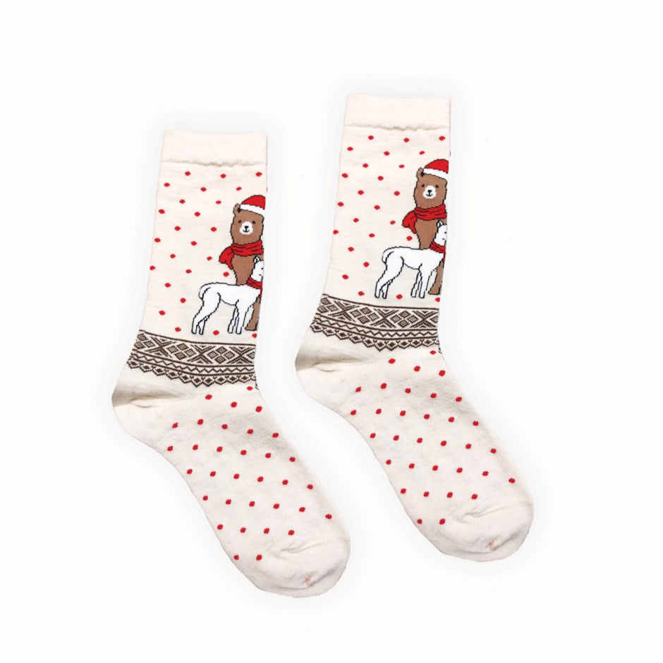 Dotted Alpaca Socks- Holiday