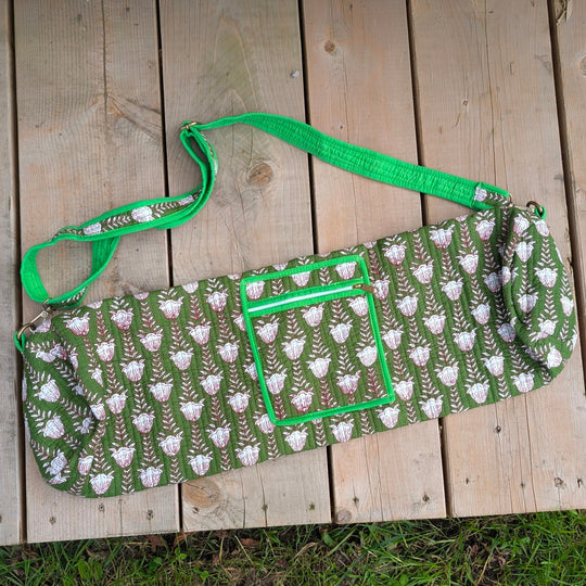 Quilted Cotton Yoga Mat Bag