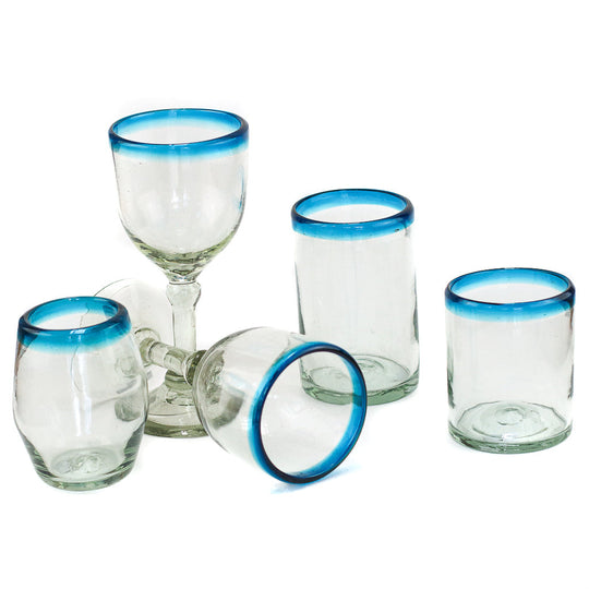 Verre à vin mexicain sans pied, bord classique, 4,5"
