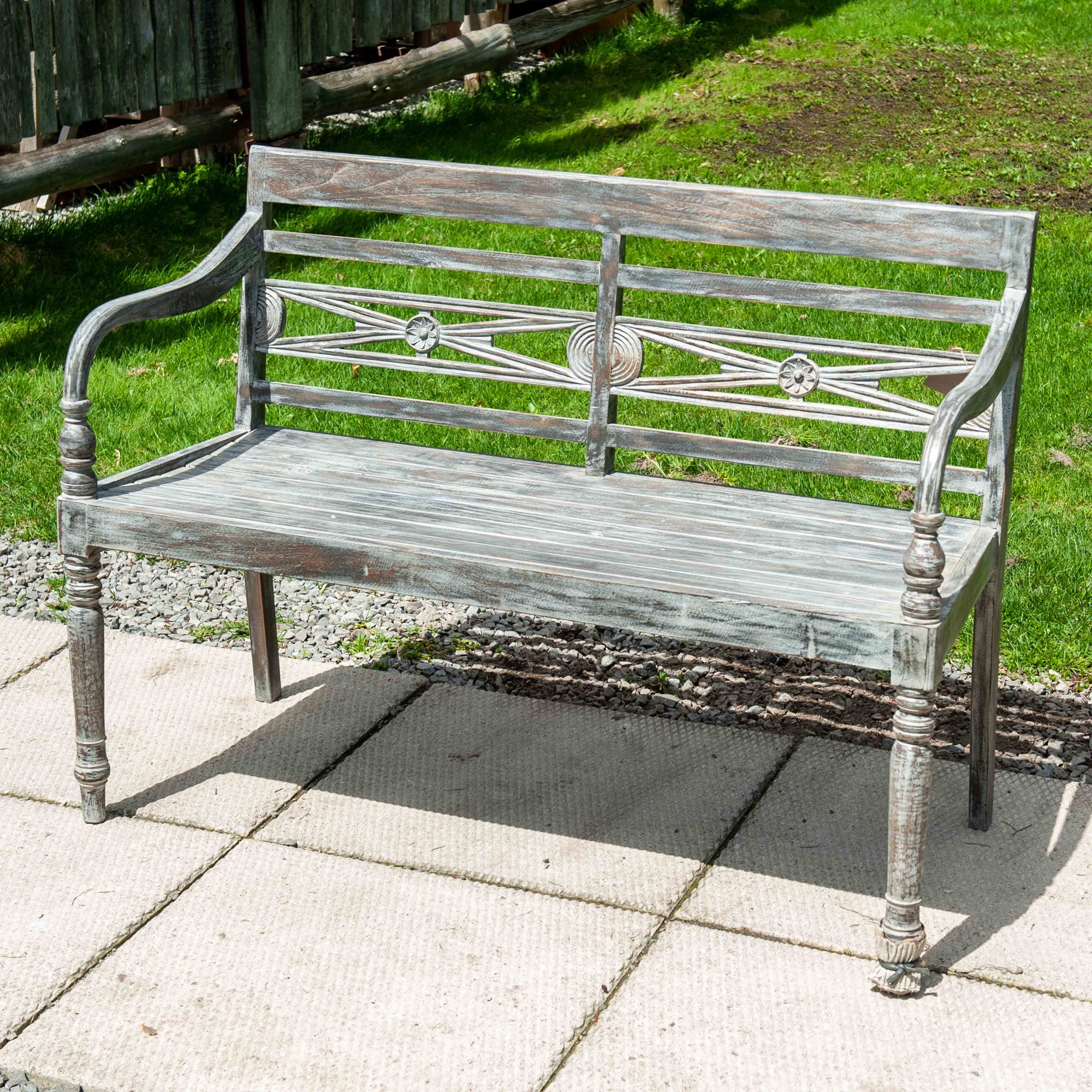 Two Seater Rustic Batavia Bench - Gray
