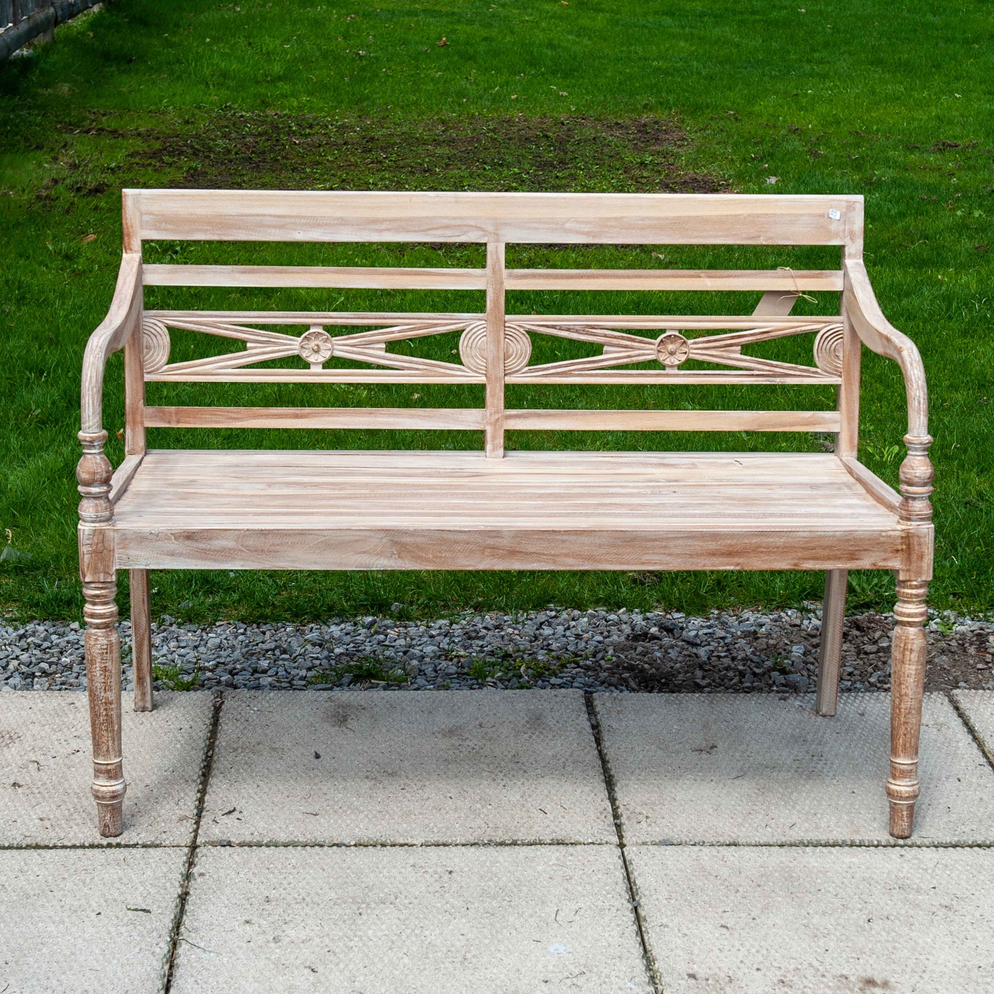 Two Seater Rustic Batavia Bench - White