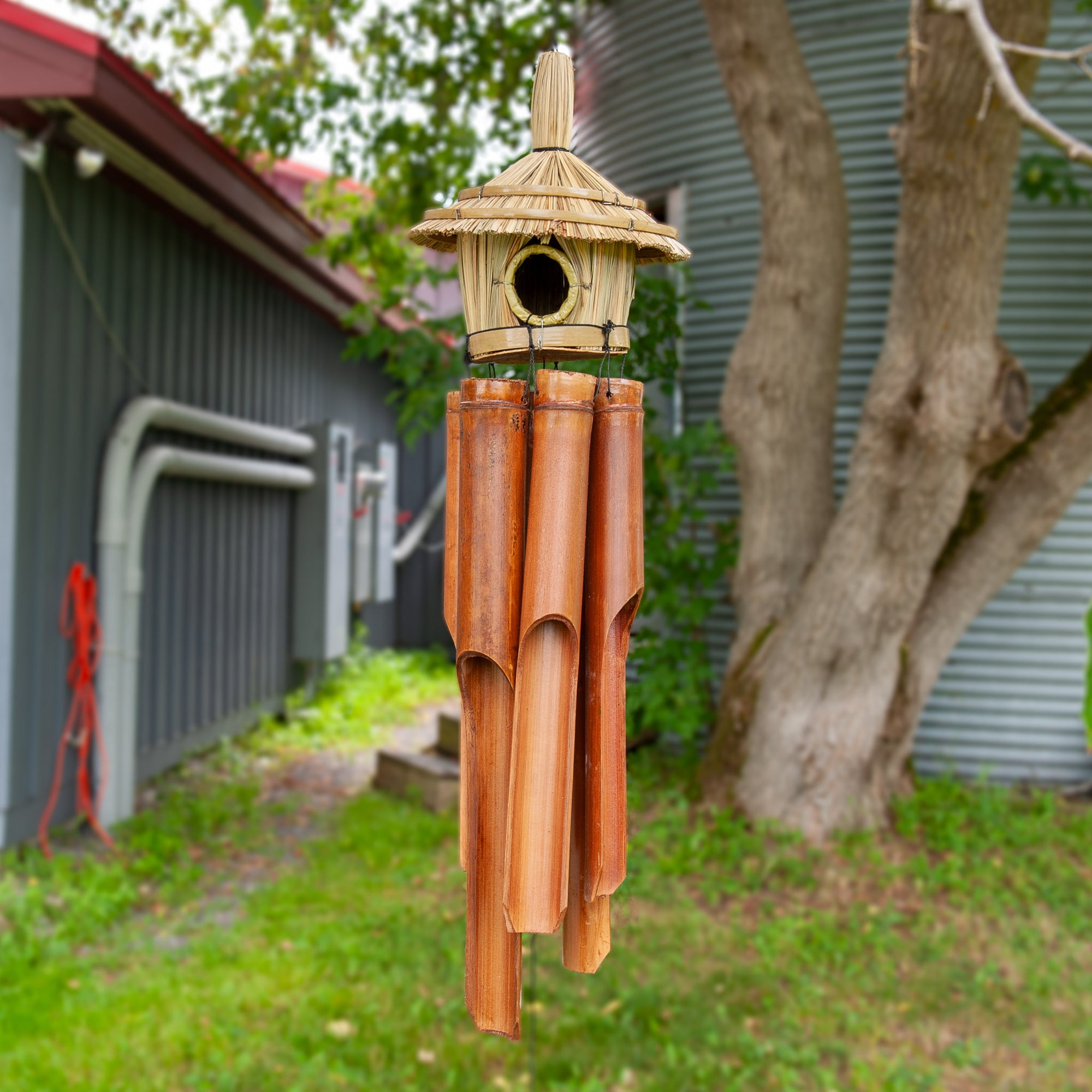 Grass Bird House Wind-Chimes - Large