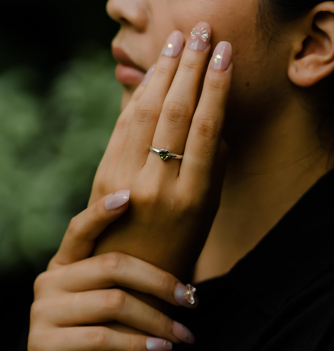 Peridot Heart Ring