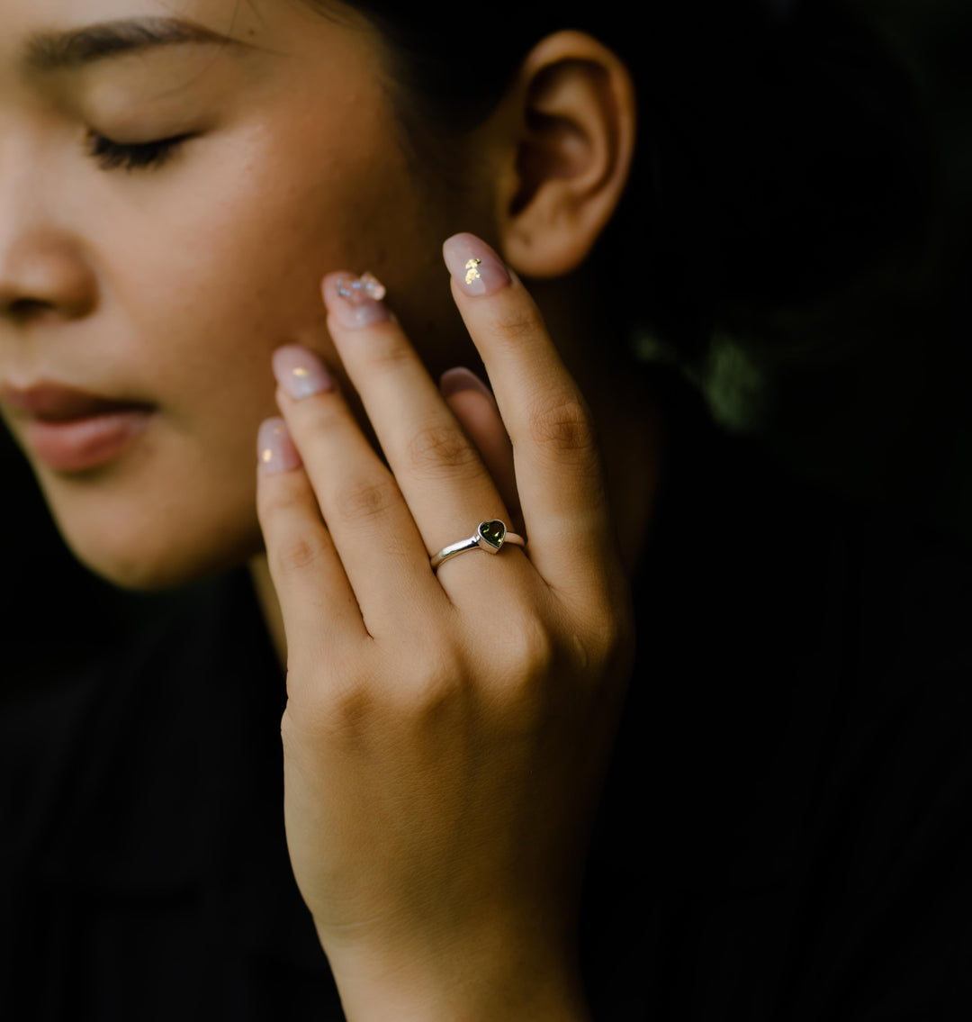 Peridot Heart Ring