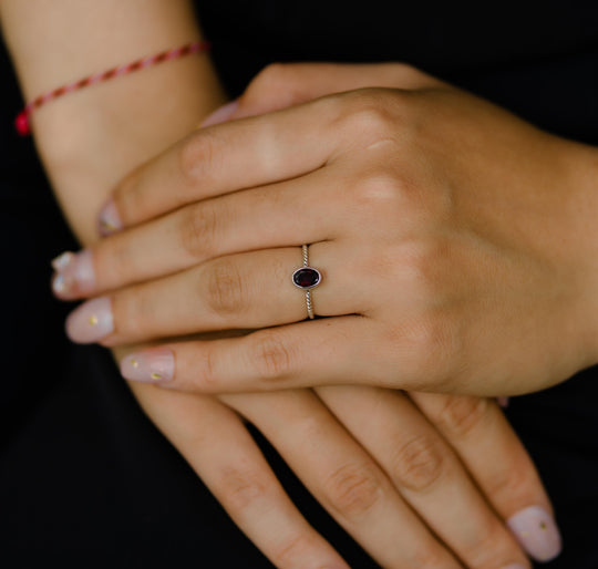 Simple Garnet Ring
