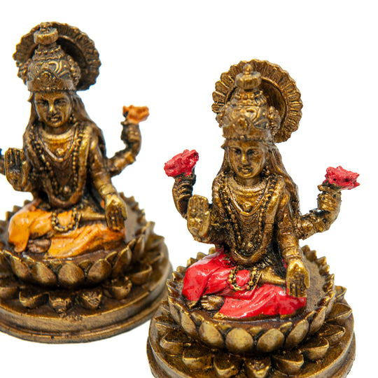 Painted Resin Lakshmi Sitting