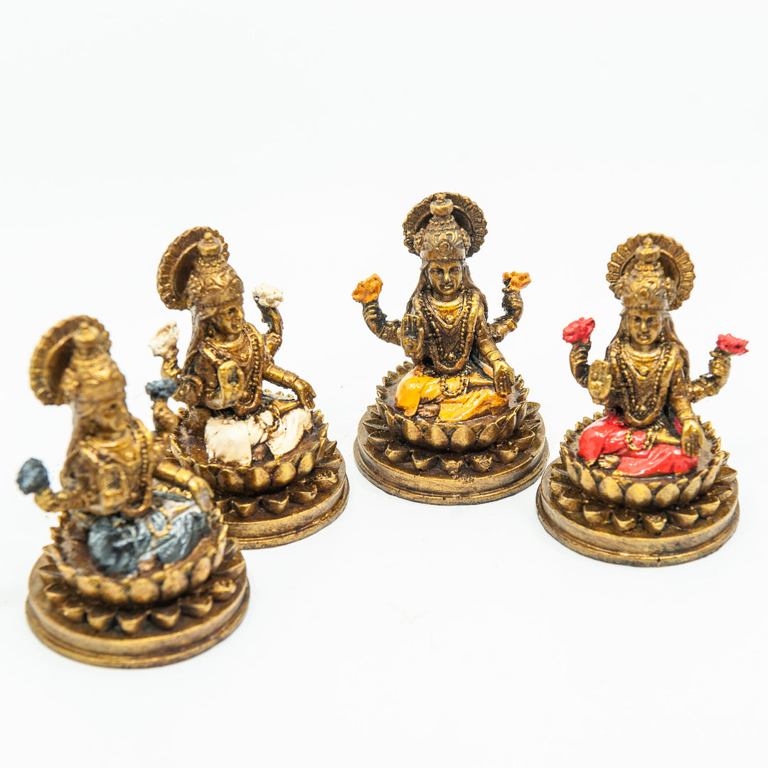 Painted Resin Lakshmi Sitting