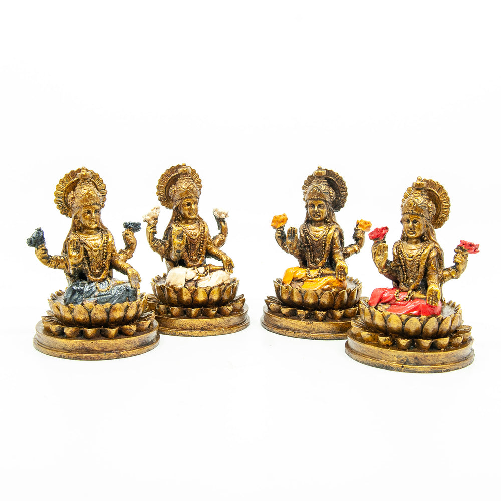 Painted Resin Lakshmi Sitting