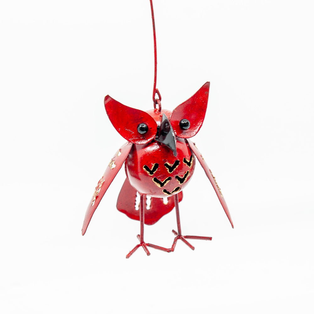 Ornement en métal Cardinal avec fleur