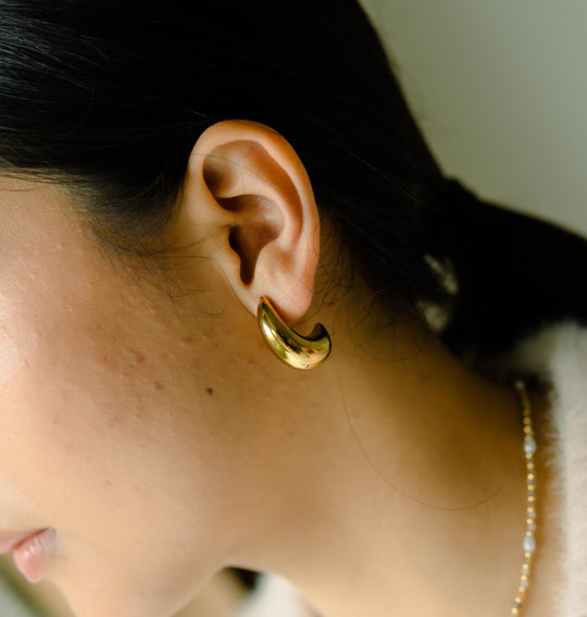 Gold Plated Thick Curve Earrings