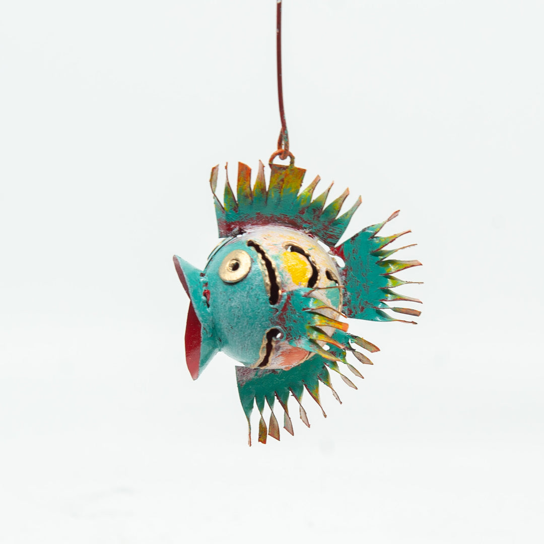 Metal Pufferfish Ornament