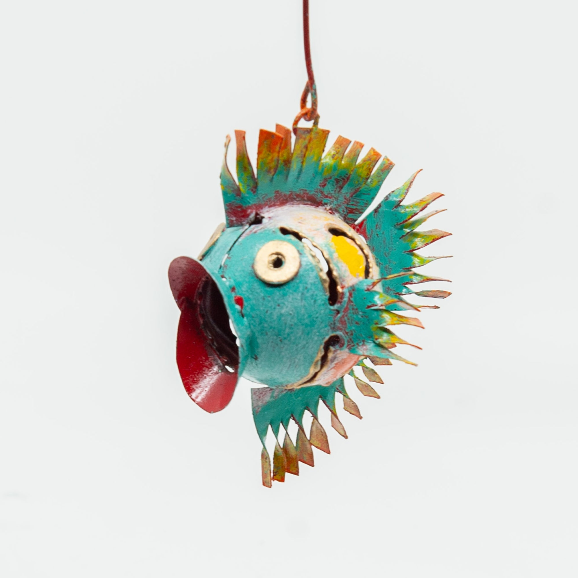 Metal Pufferfish Ornament
