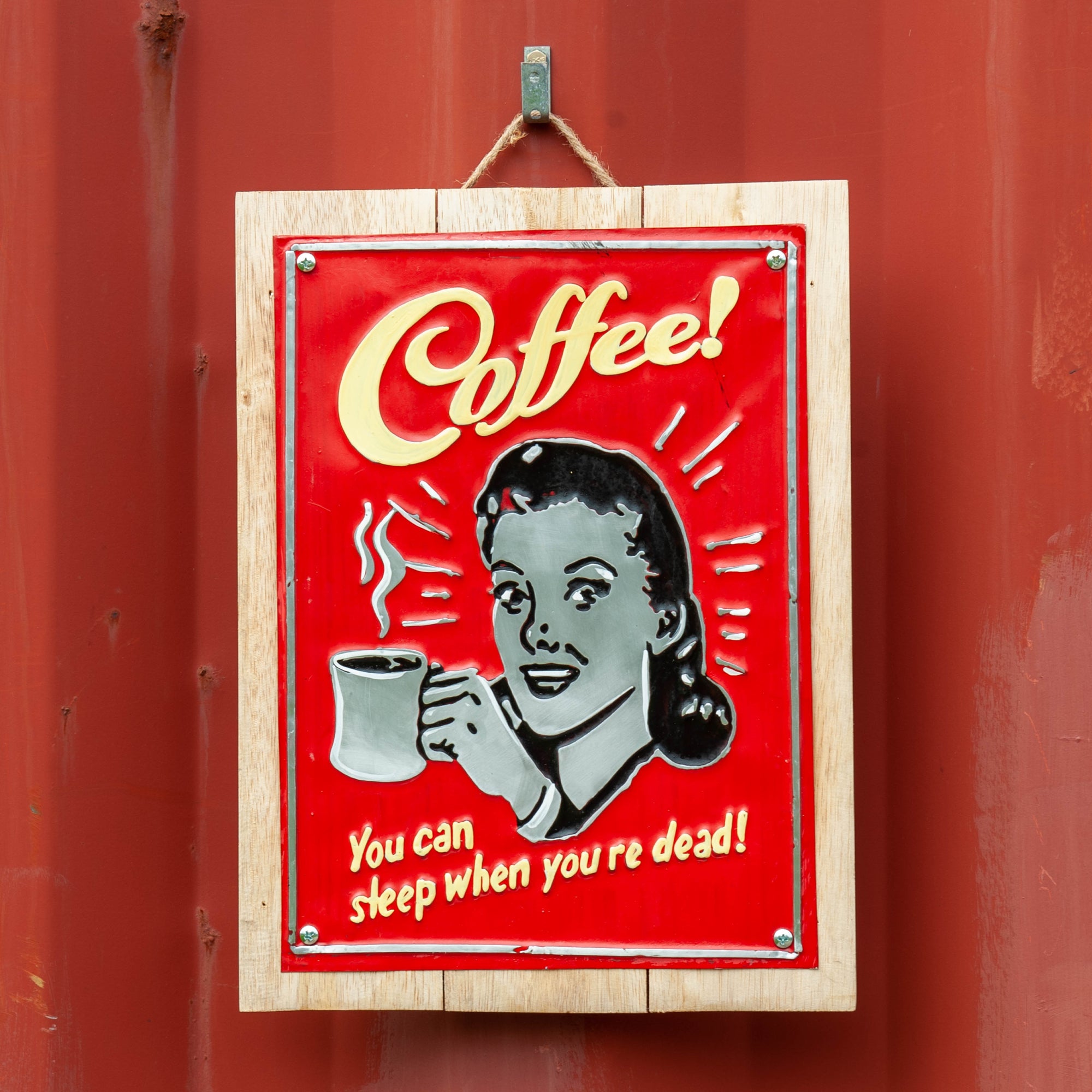 Coffee! - Metal & Wood Sign