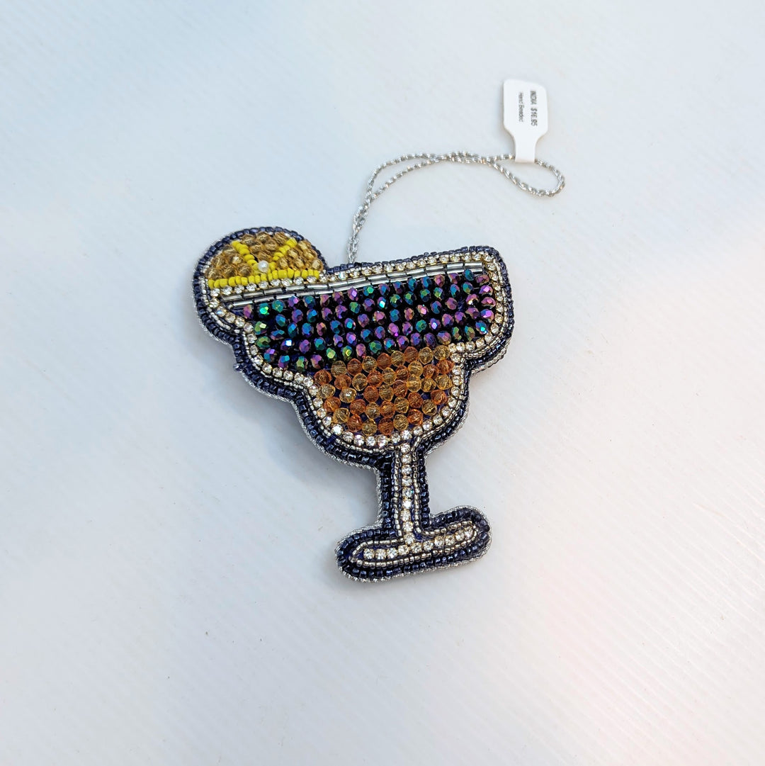 Beaded Martini Glass Ornament