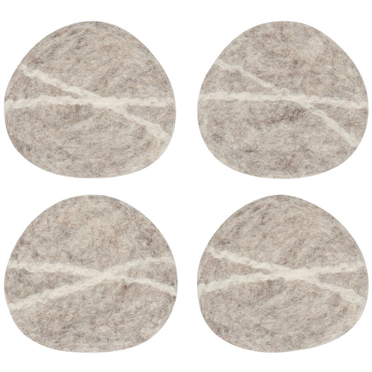 Striato Felt Wool Coasters Set of 4 - Flint