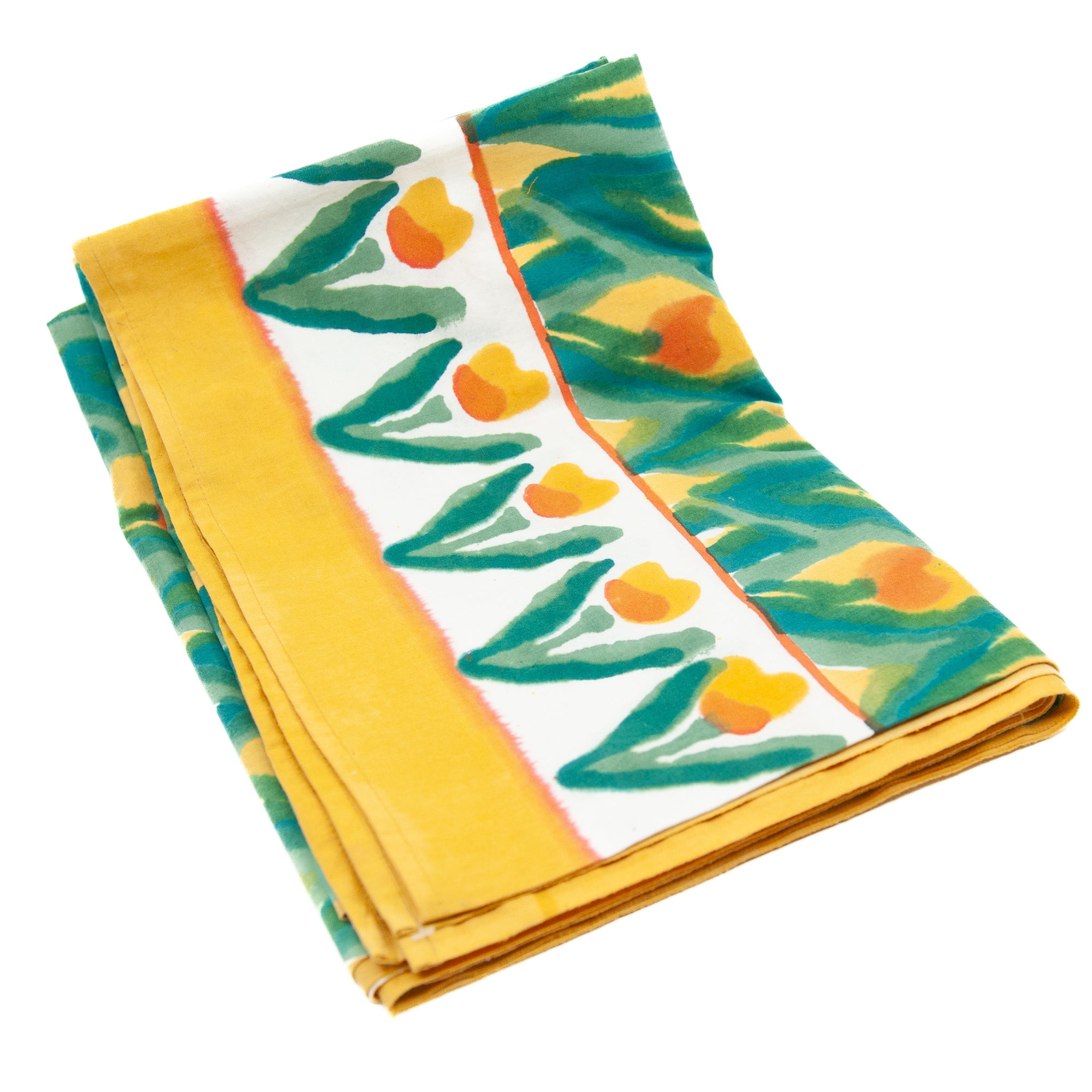 Block Hand Printed Tablecloth - Mango Mosaic