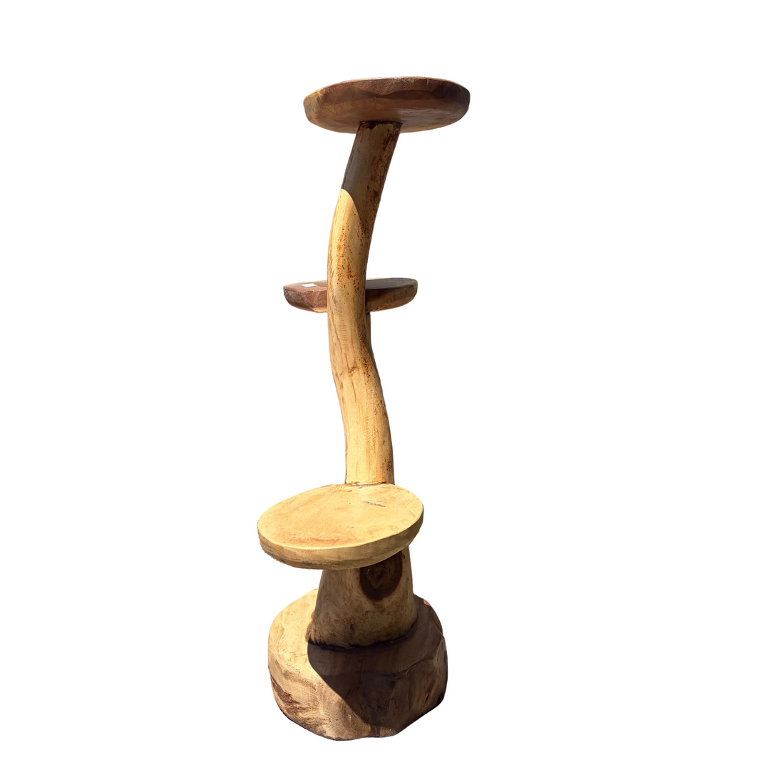 Thick Branch Display Tower Stand Suar Wood