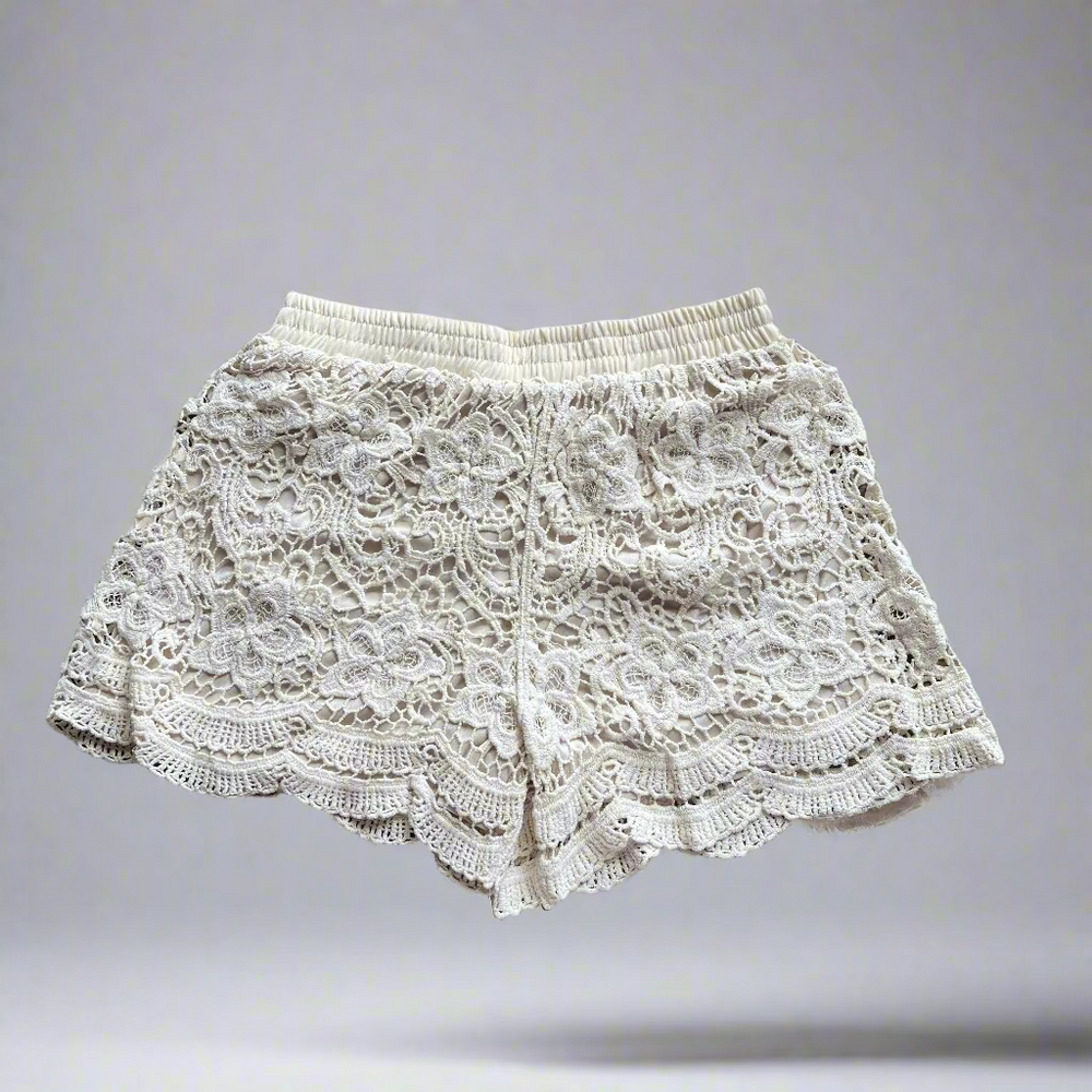 Hand-Crocheted White Shorts