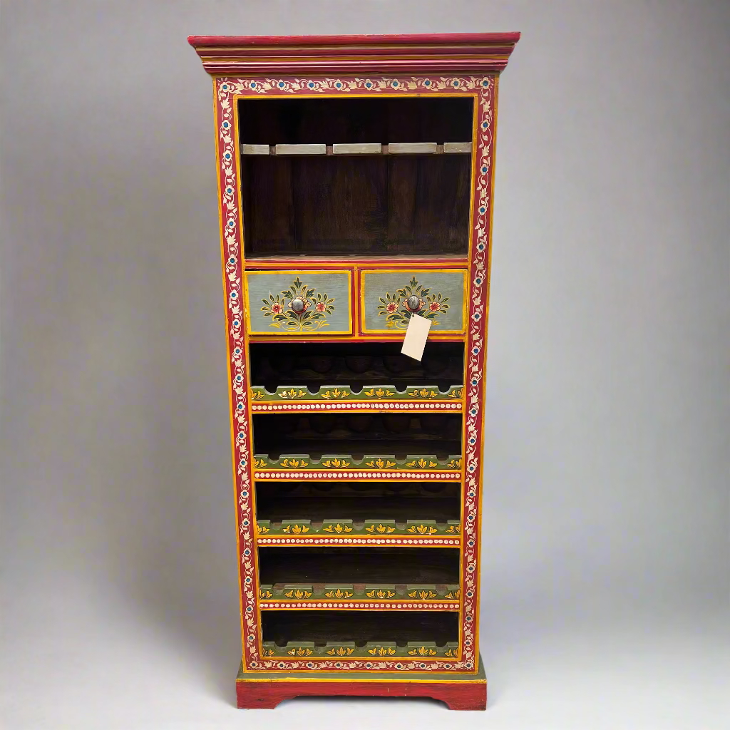 Decorative cabinet with colorful design 